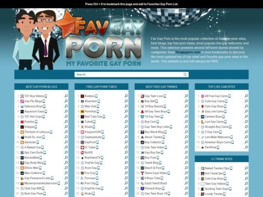 list of all free gay porn site