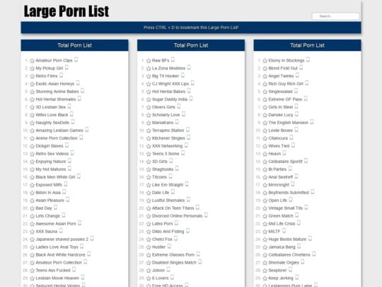 Large Porn List