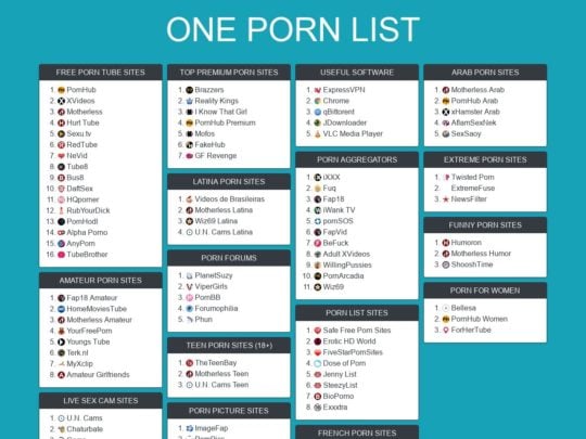 One Porn List